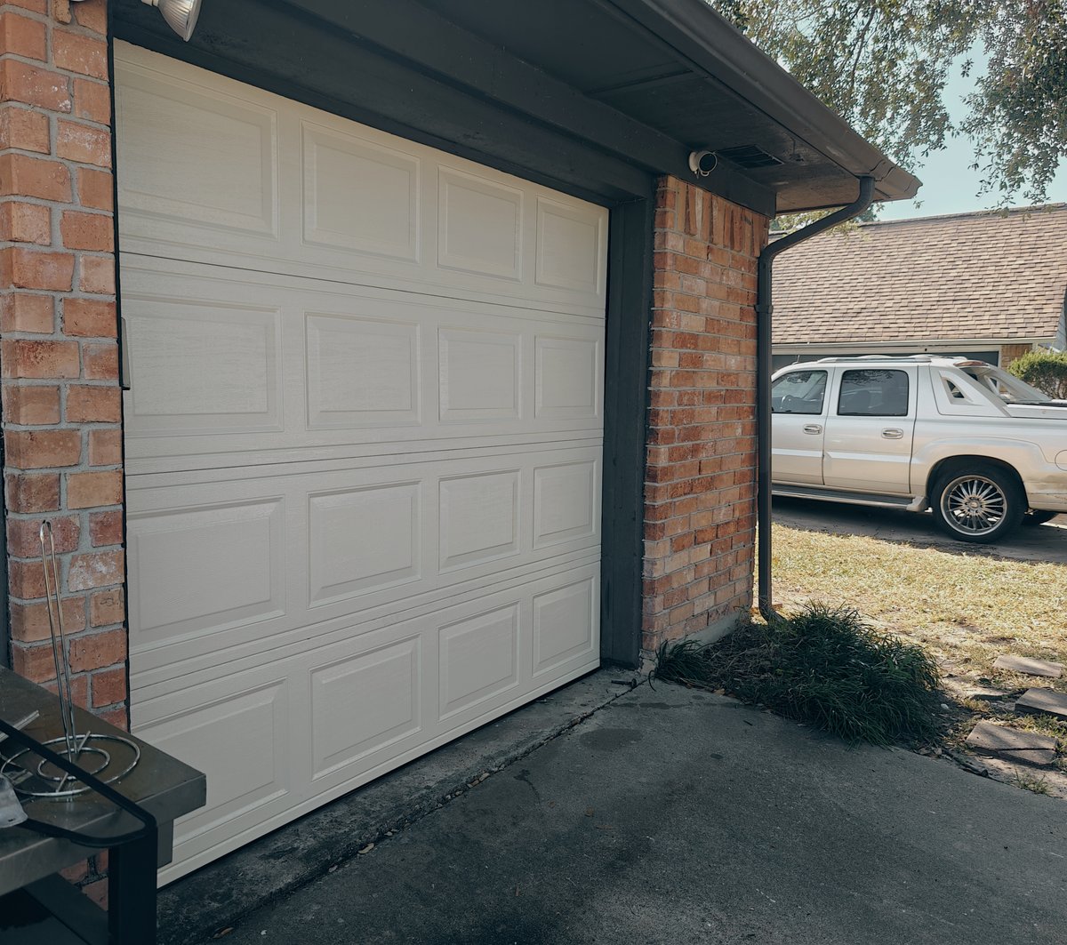 Garage door technician at work